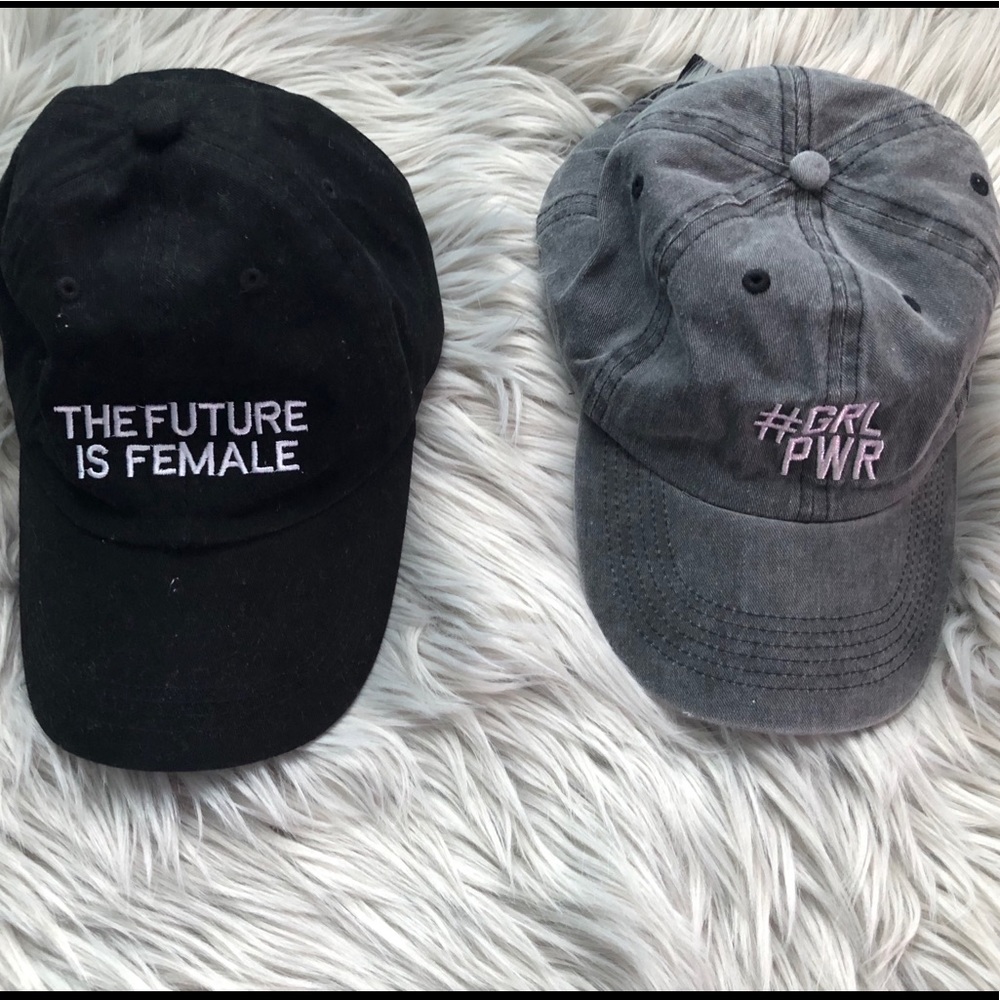 Two Girl Power Baseball Caps